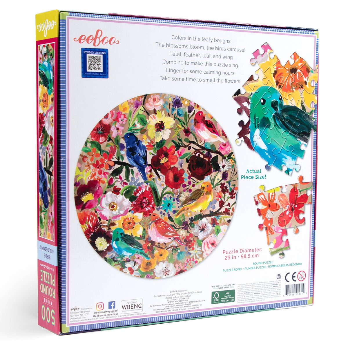 Birds and Blossoms 500 Piece Round Puzzle – The Science Museum of