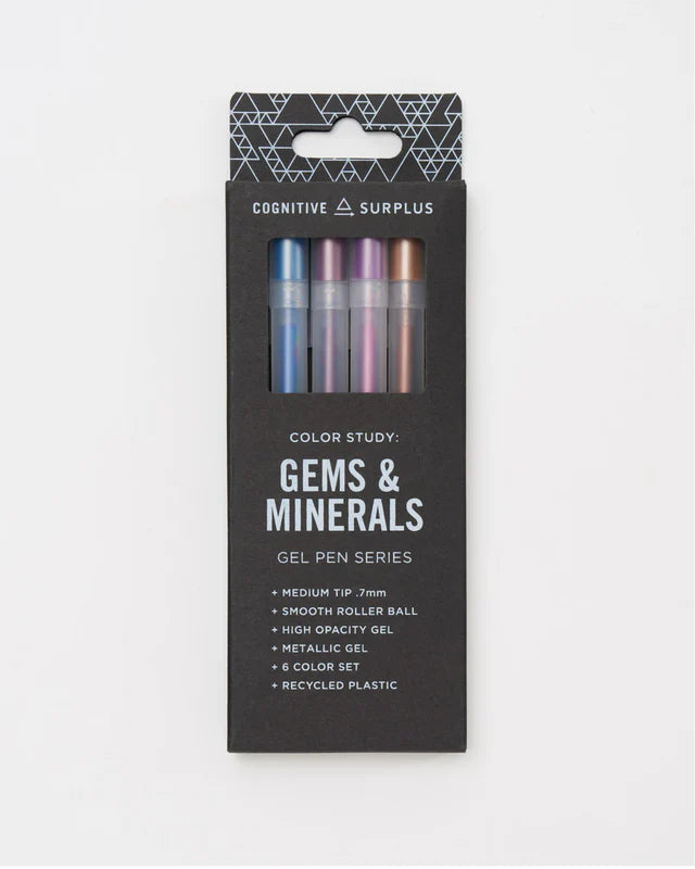 Gems & Minerals Metallic Gel Pen Pack