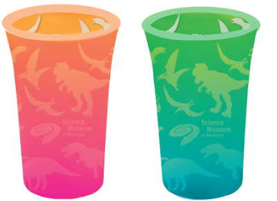 Science Museum of Minnesota Frosted Glass Dinosaur Shot Glass