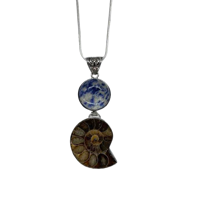 Ammonite and Sodalite Necklace