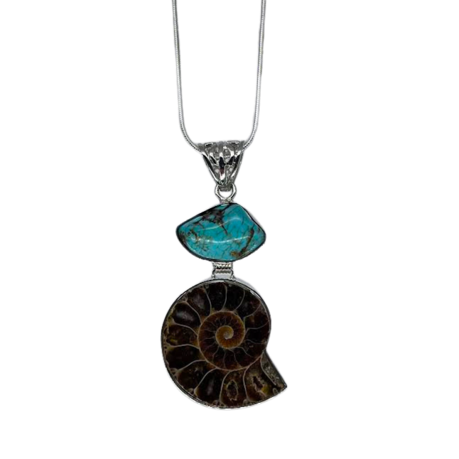 Ammonite and Turquoise Necklace