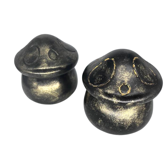 Gold Metallic Wax Mushroom Jar