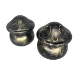 Gold Metallic Wax Mushroom Jar