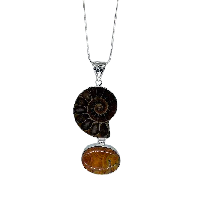 Ammonite and Agate Necklace