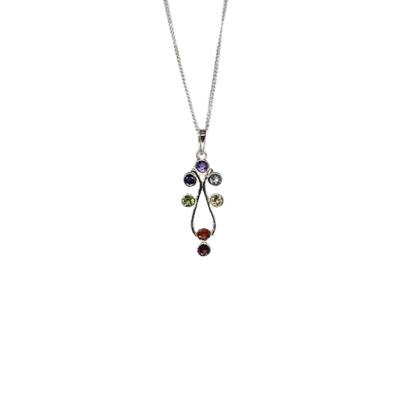 Rainbow Tree Gemstone Necklace