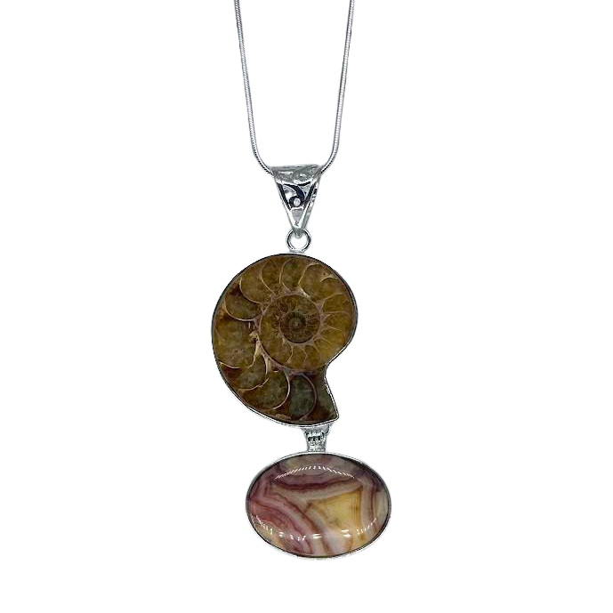 Ammonite and Agate Necklace