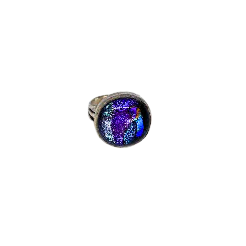 Titanium Dichroic Glass Ring