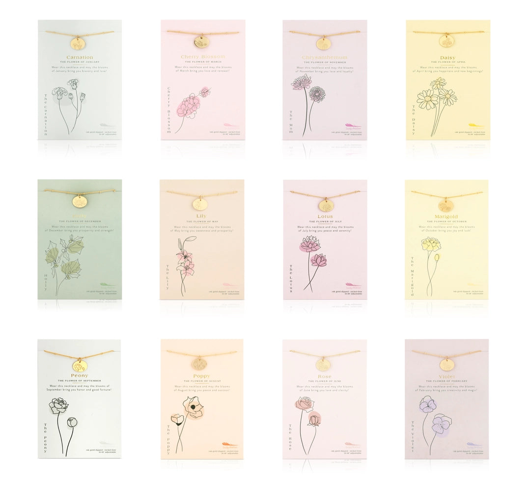 Birth Month Flower Necklace