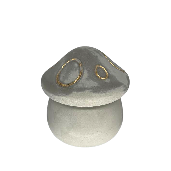 Gold Metallic Wax Mushroom Jar