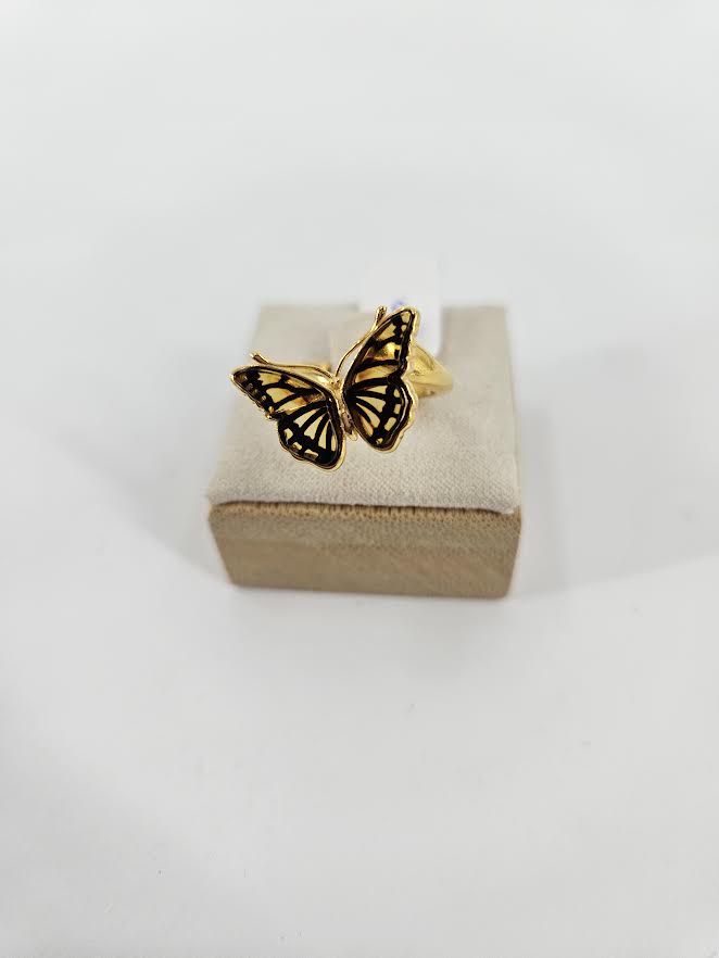 Amber Monarch Butterfly Ring $60.00