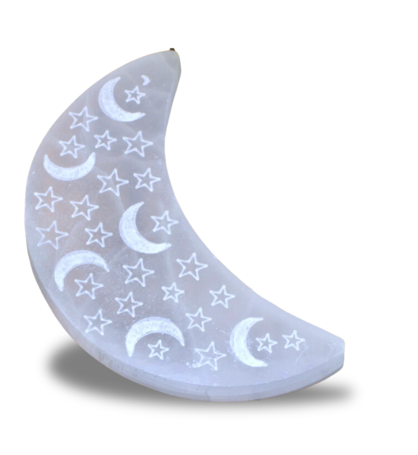 Selenite Stars & Moons Plate $20.00