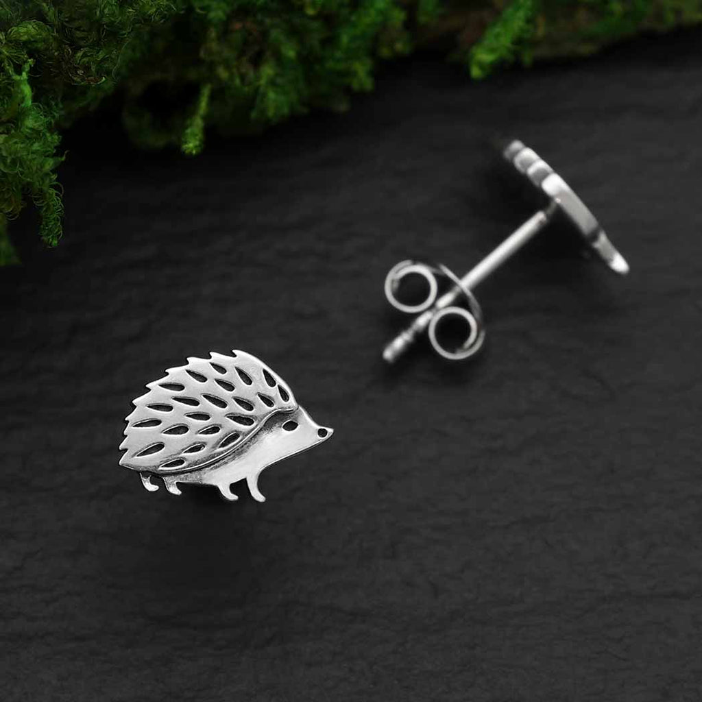 Silver Hedgehog Post Earrings