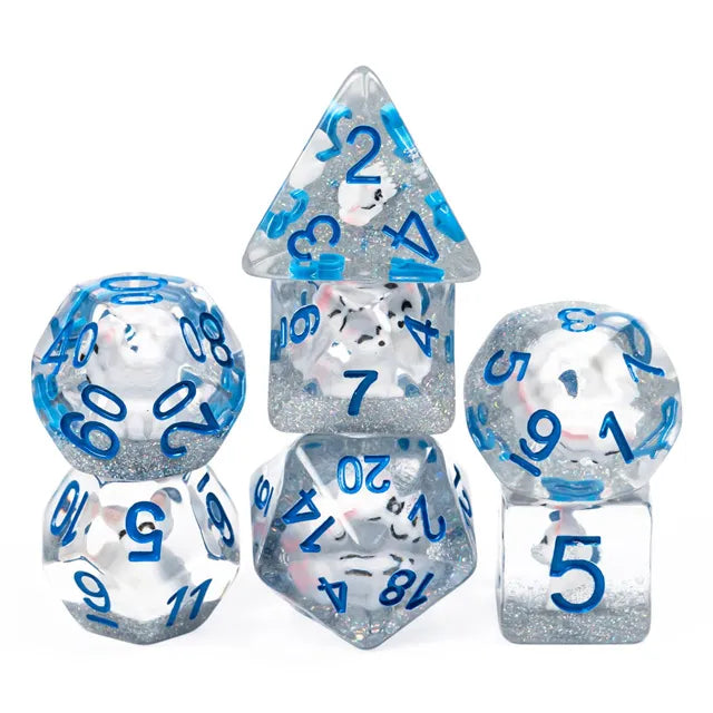 White Fox Resin Dice
