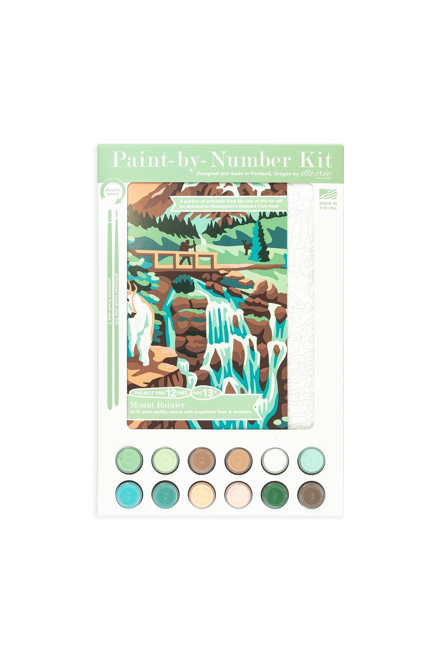 Mount Rainier National Park Paint-By-Number Kit