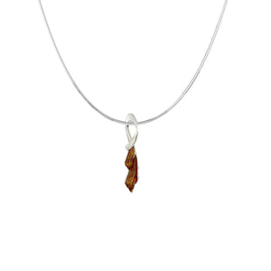 Triangular Leaf Amber Necklace