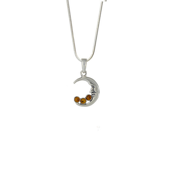 Small Moon Amber Necklace