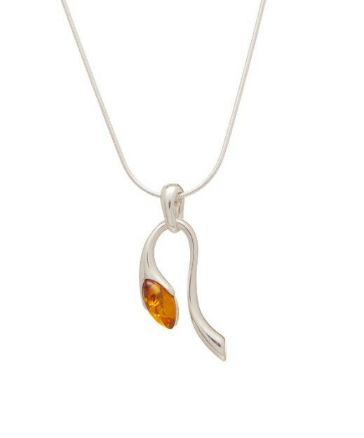 Curved Amber Necklace