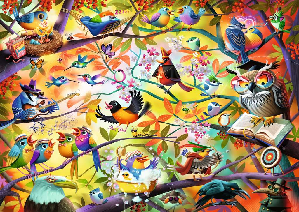 Busy Birdies 1000 Piece Puzzle