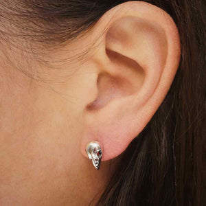 Sparrow Skull Post Earrings