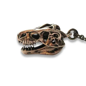 T-rex Skull Bronze Necklace