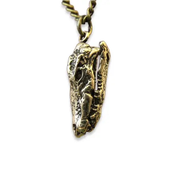 Crocodile Skull Bronze Necklace