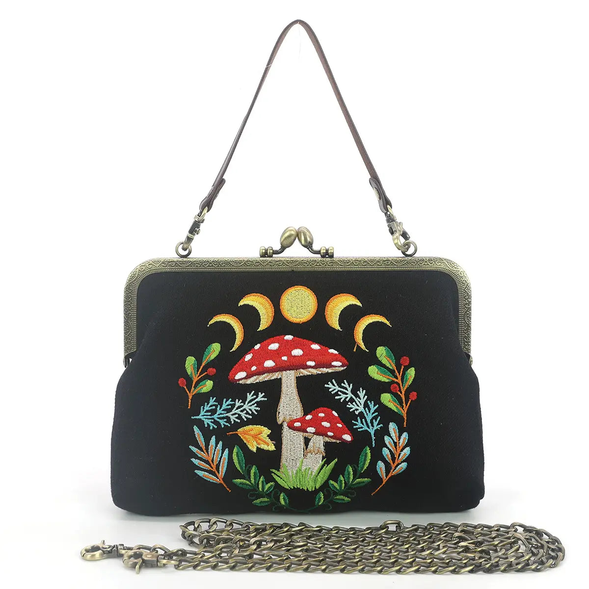 Moon and Mushroom Bag Moon and Mushroom Bag -Fully Lined - Strap Pocket- Secret  main image 3