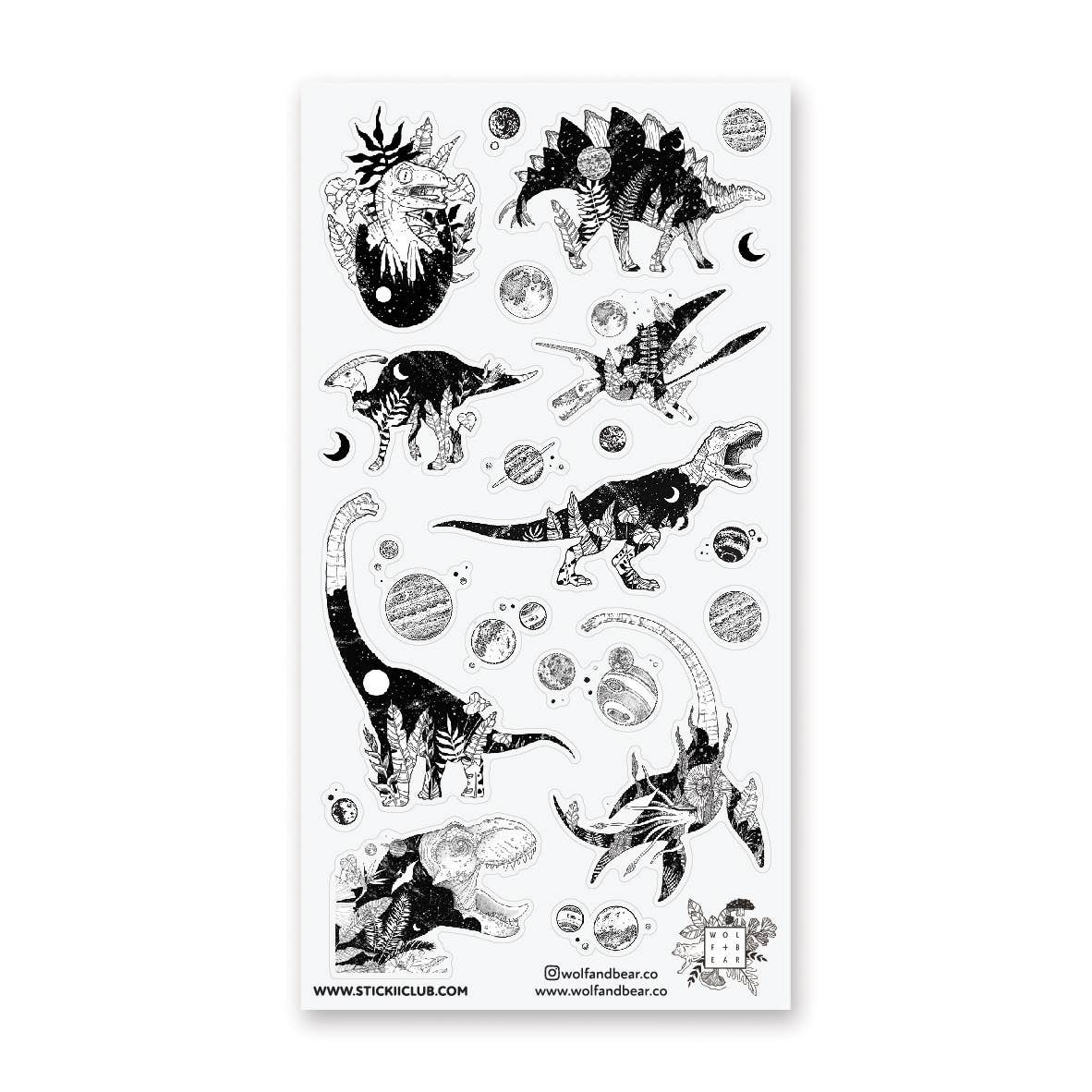 Galactic Jurassic Sticker Sheet