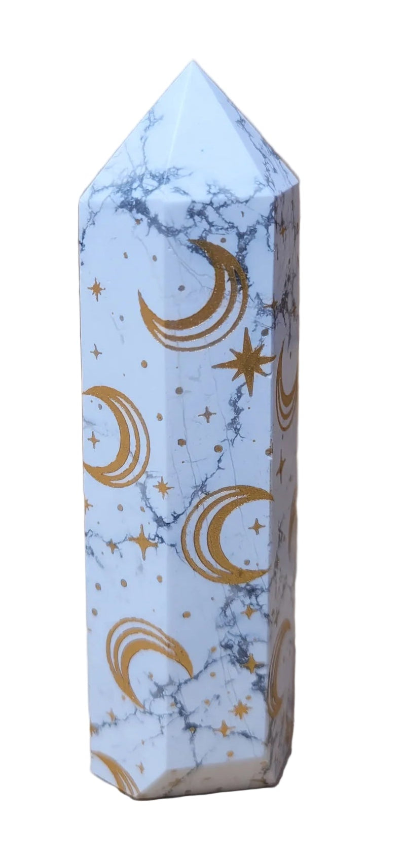 Howlite Moon Star Point