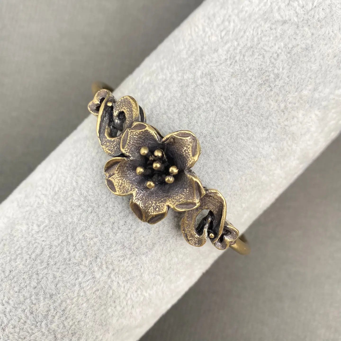 Brass Flower Cuff