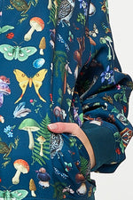 Teal Moth & Mushroom Bomber Jacket