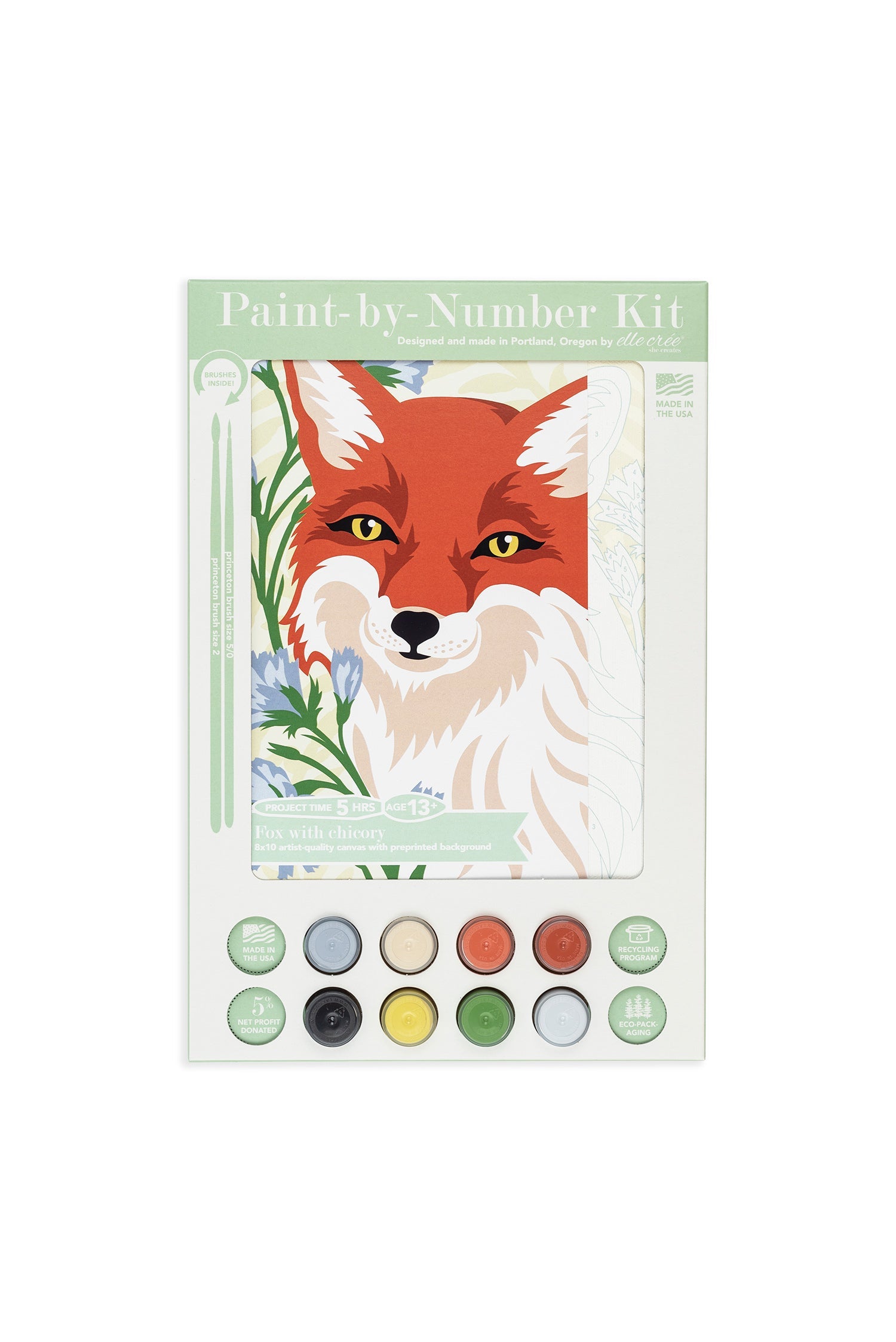 Fox with Chicory Paint-By-Number Kit