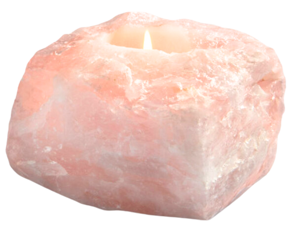 Rose Quartz Candle Holder $25.00