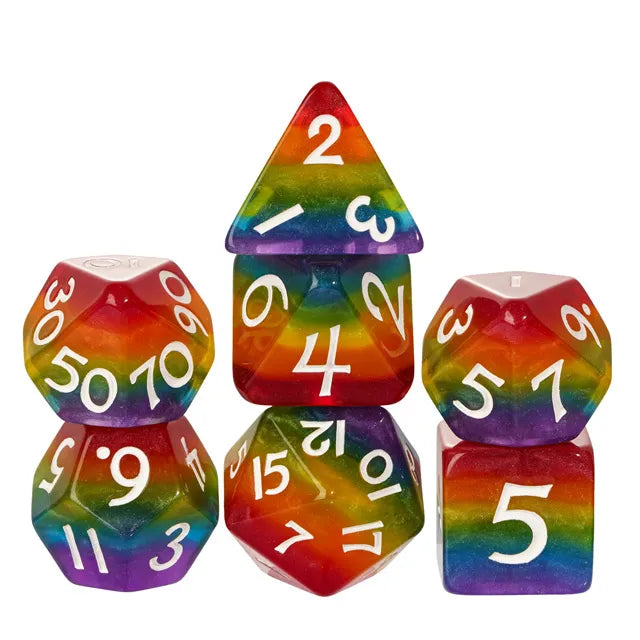 Rainbow Resin Dice
