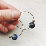 Earth and Moon Jasper Hoop Earrings