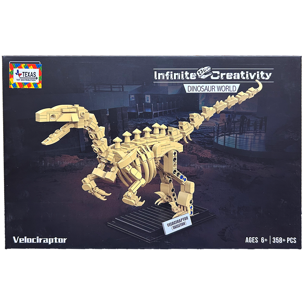 Velociraptor Skeleton Dinosaur Building Brick Kit