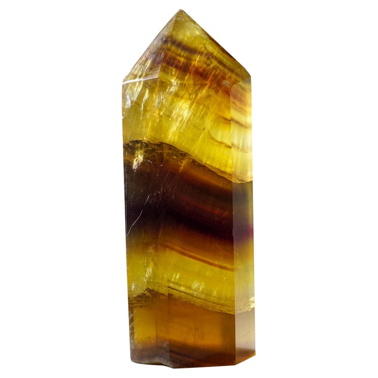 Amber Fluorite Point $18.00