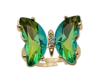 Gradient Glass Butterfly Ring