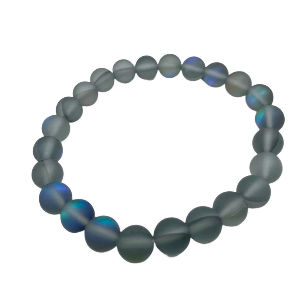 Frosted Gray Aura Quartz Bracelet