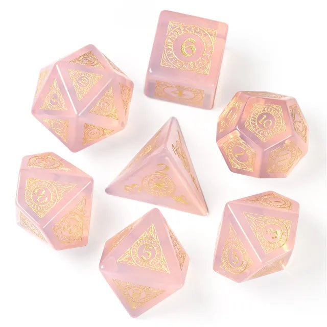 Ornate Opalite Gemstone Dice