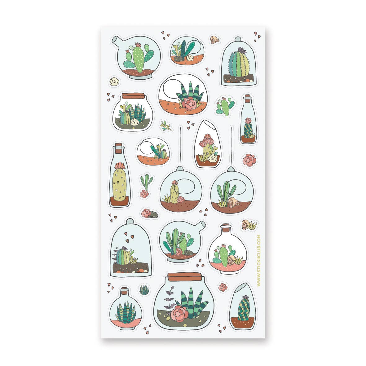 Succulents in Bottles Sticker Sheet