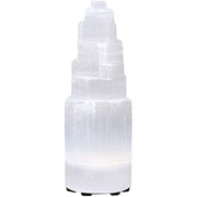 Selenite Lamp Tiered 10"