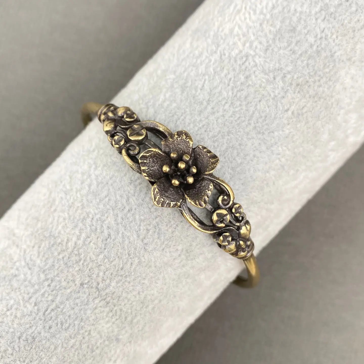 Brass Flower Cuff