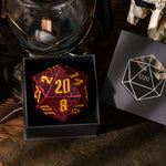 Red & Black Lava Crackle D20 Resin Dice
