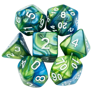 Blue and Green Color Mixed Acrylic Dice