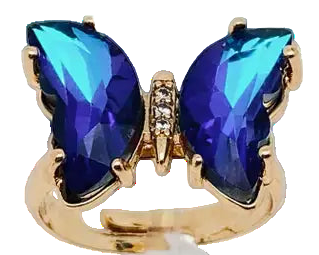 Gradient Glass Butterfly Ring