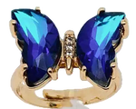 Gradient Glass Butterfly Ring