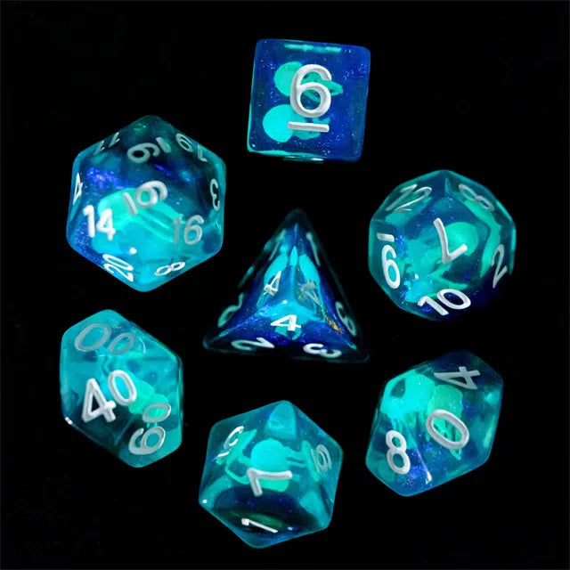 Jellyfish Glow-in-the-Dark Resin Dice
