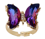 Gradient Glass Butterfly Ring