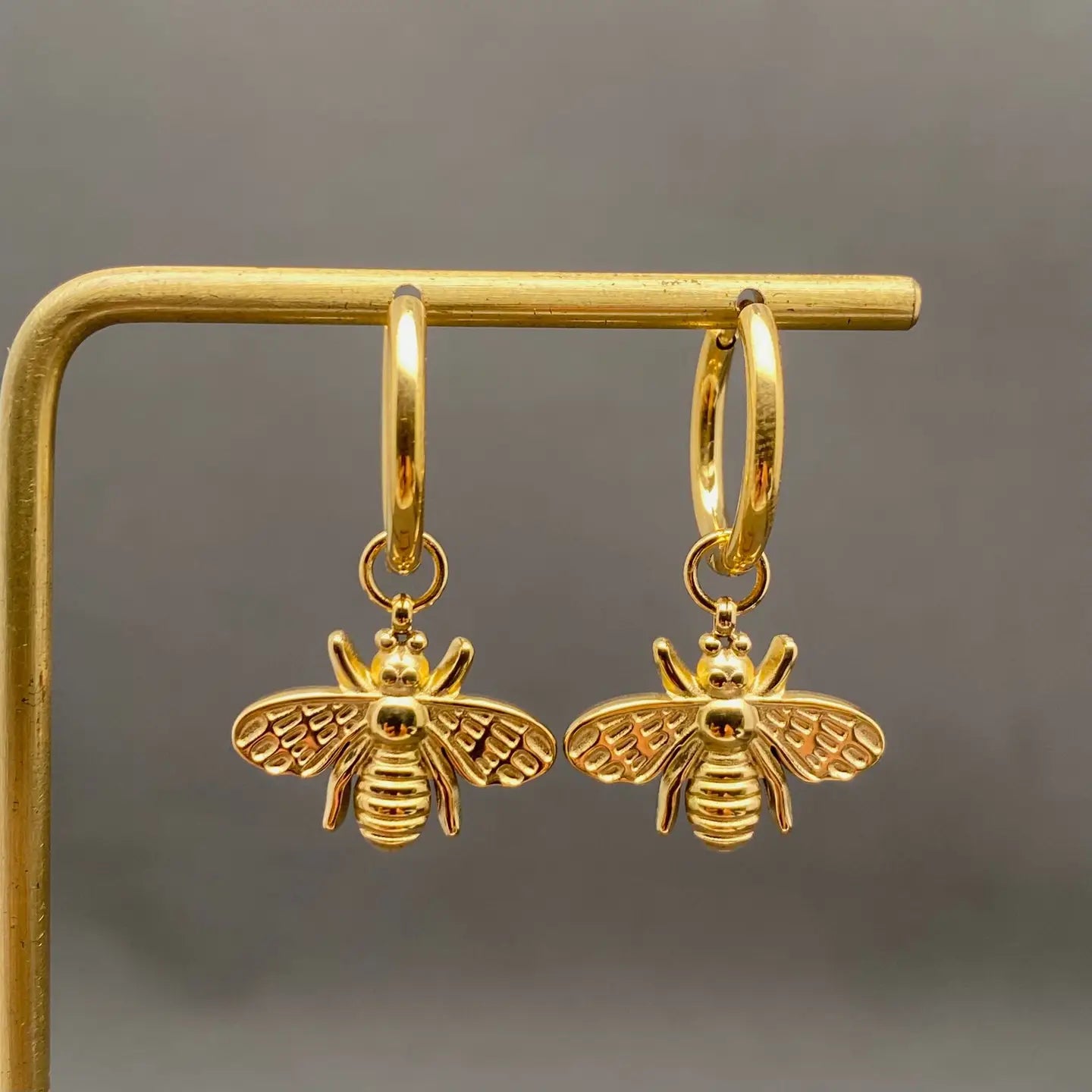 Gold Bee Earrings