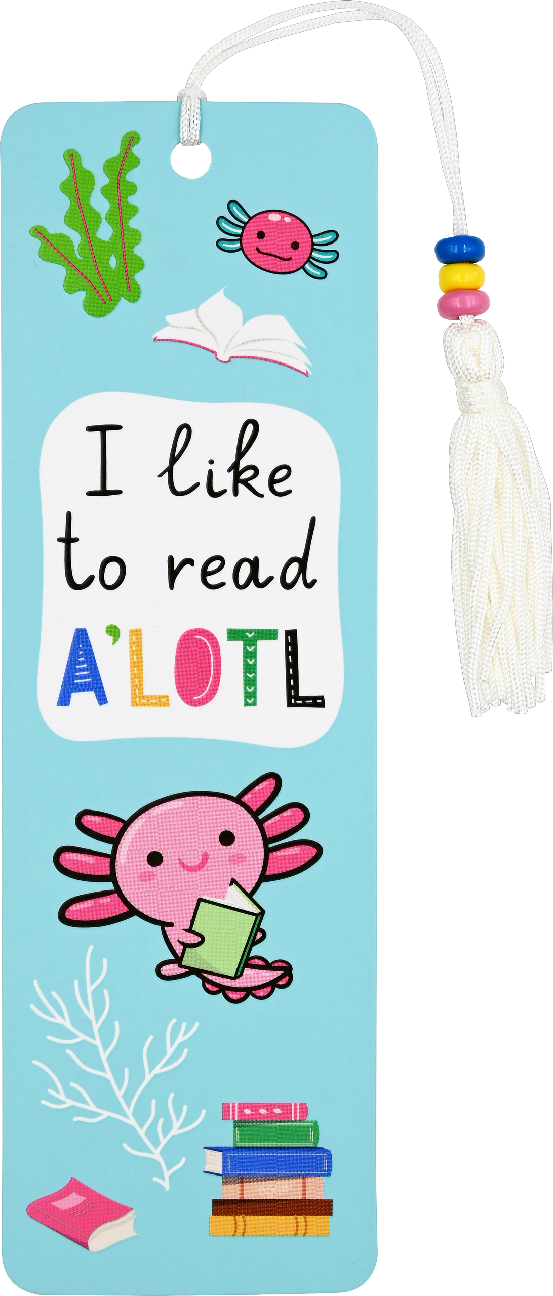 Axolotl Beaded Bookmark
